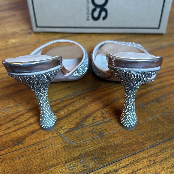 In box ASOS Rose Gold Nero square toe Mules Sz UK 4 US 7 - Picture 4 of 8